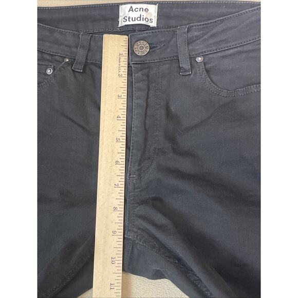 Acne‎ Studios Jeans Womens 29/30 Black Skinny 5 Pockets Mid Rise Stretch Denim - Picture 9 of 12